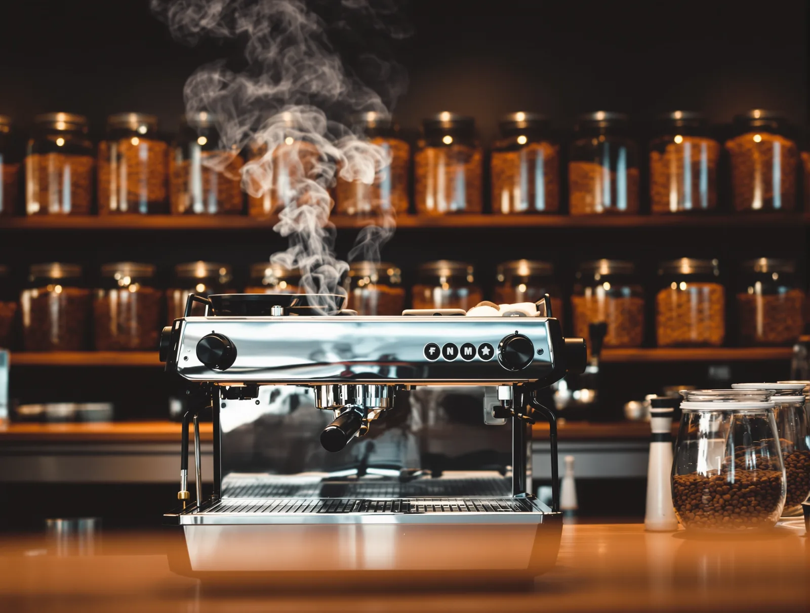 Tezgâhta espresso hazırlığı yapan barista